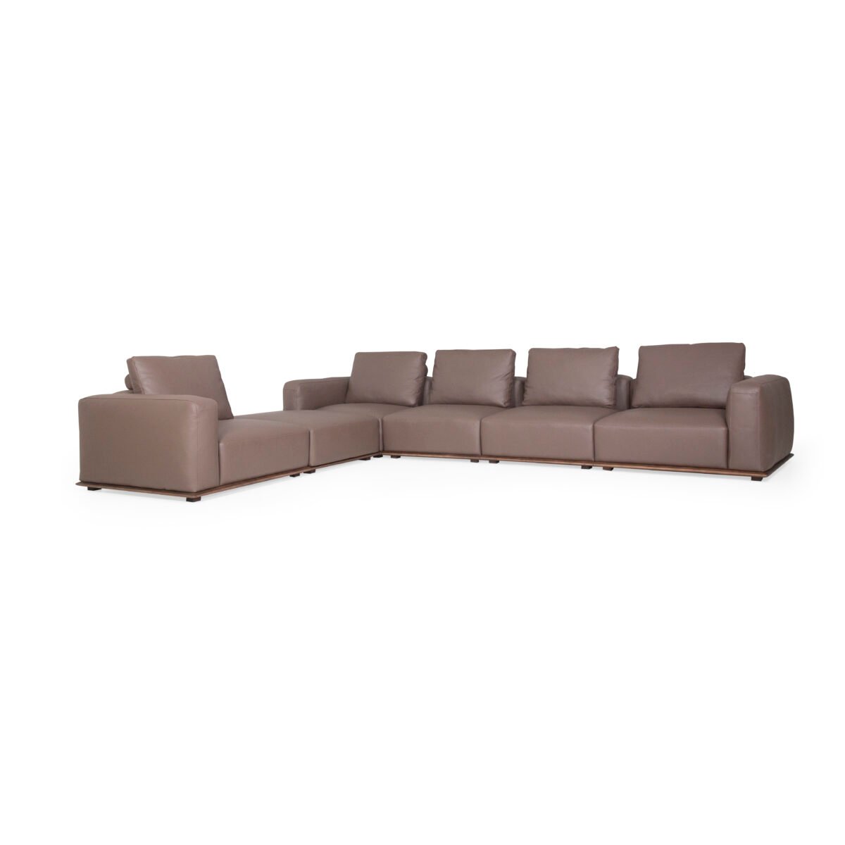Modular leather sofa with ash wood frame color 338 reference