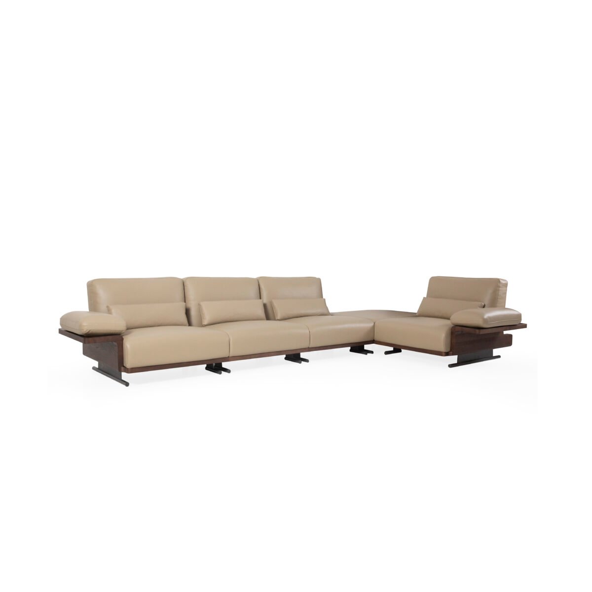 Natural goose down cushion wrap detail on high-density foam core — deep seat modular sofa cushion construction