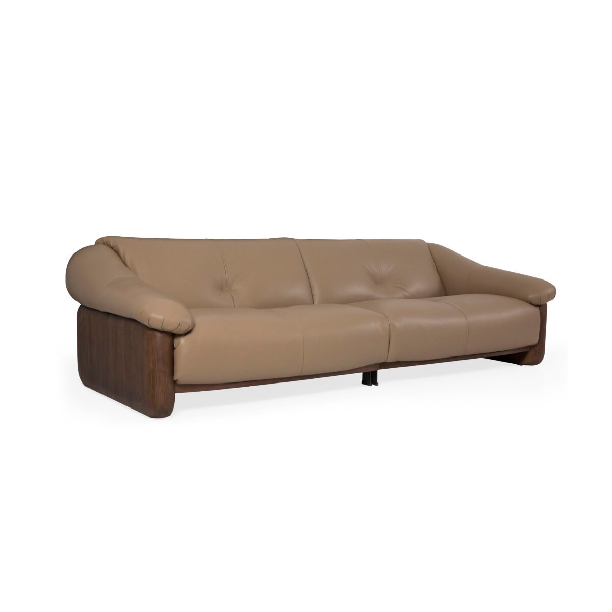 wide seat cowhide sofa ash wood 4-seater warm sand 2800mm contemporary modern interior