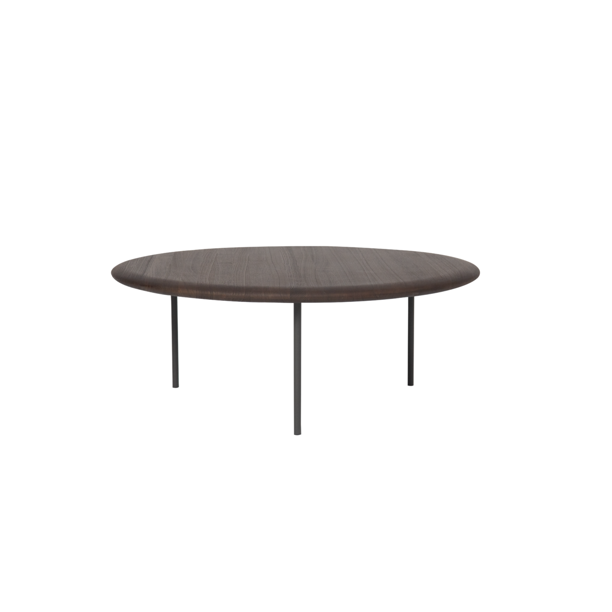Coffee table in moon lake white finish, studio rendering