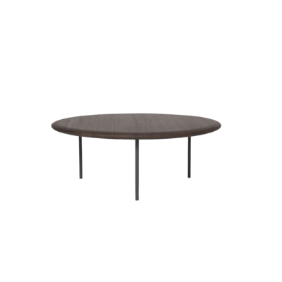 Coffee table in moon lake white finish, studio rendering