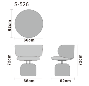Swivel Accent Chair | Cowhide Leather Ash Wood Pedestal 1 swivel accent chair technical dimension drawing 660x620x720mm pedestal base specification