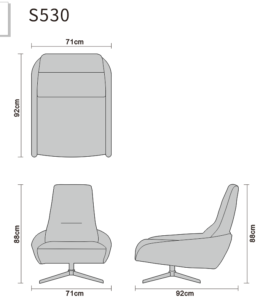 High Back Swivel Chair | Cowhide Titanium Steel Base 1 S530