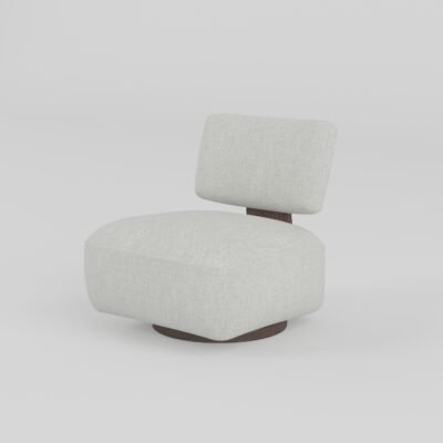 Leisure chair upholstered in fabric, alternate angle