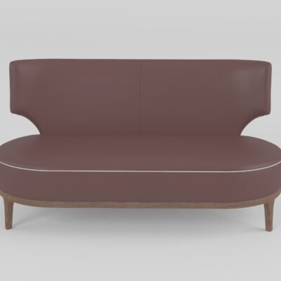 Leisure recliner upholstered in cowhide leather, side view