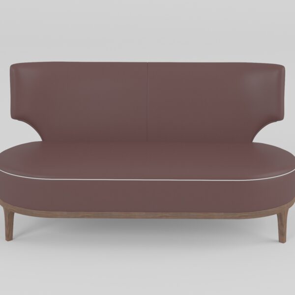 Leisure recliner upholstered in cowhide leather, side view