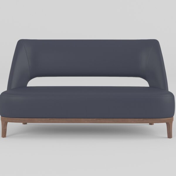 Spacious Cowhide Lounge Chair Front View Leisure chair upholstered in cowhide leather, front view