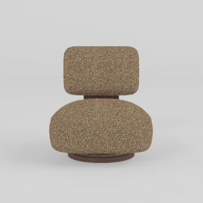 Leisure chair upholstered in cotton linen fabric, front view