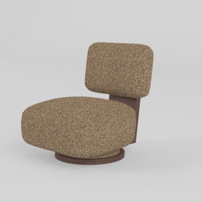 Leisure chair upholstered in cotton linen fabric, alternate angle