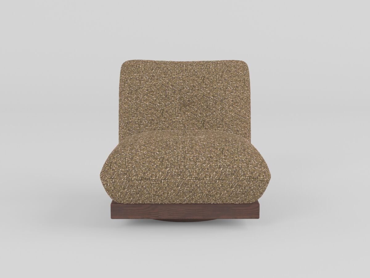 Leisure chair upholstered in cotton linen fabric, front view
