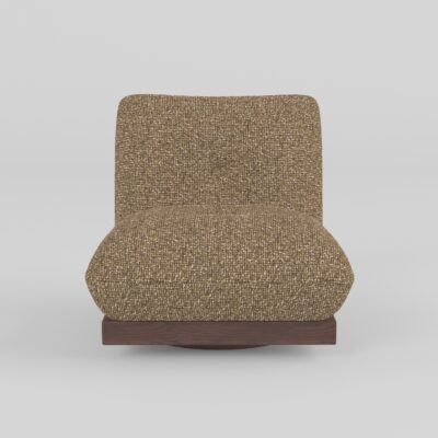 Leisure chair upholstered in cotton linen fabric, front view