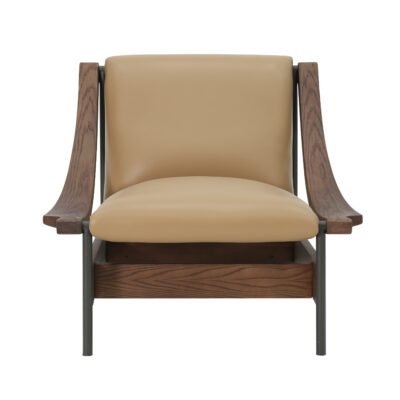 Leisure chair side view, modern seating design