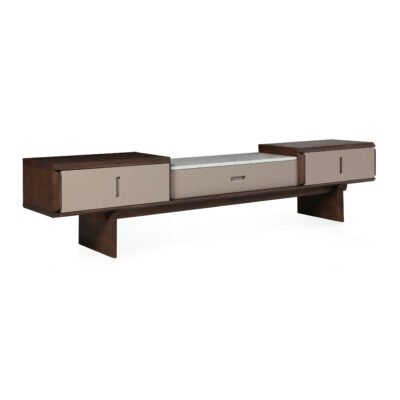 TV cabinet in Moon Lake White finish, detail view