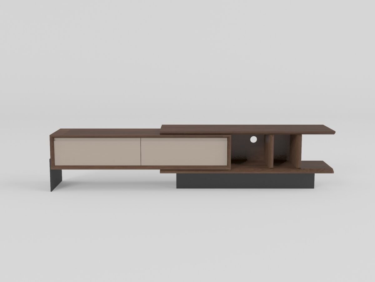TV cabinet in lacquer finish, front view