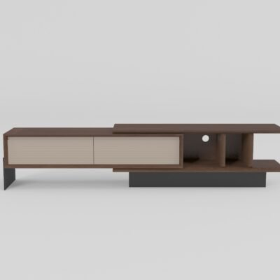 TV cabinet in lacquer finish, front view