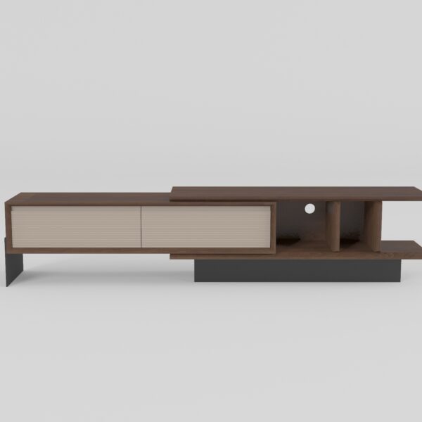 Extendable Lacquer Cabinet Front View TV cabinet in lacquer finish, front view