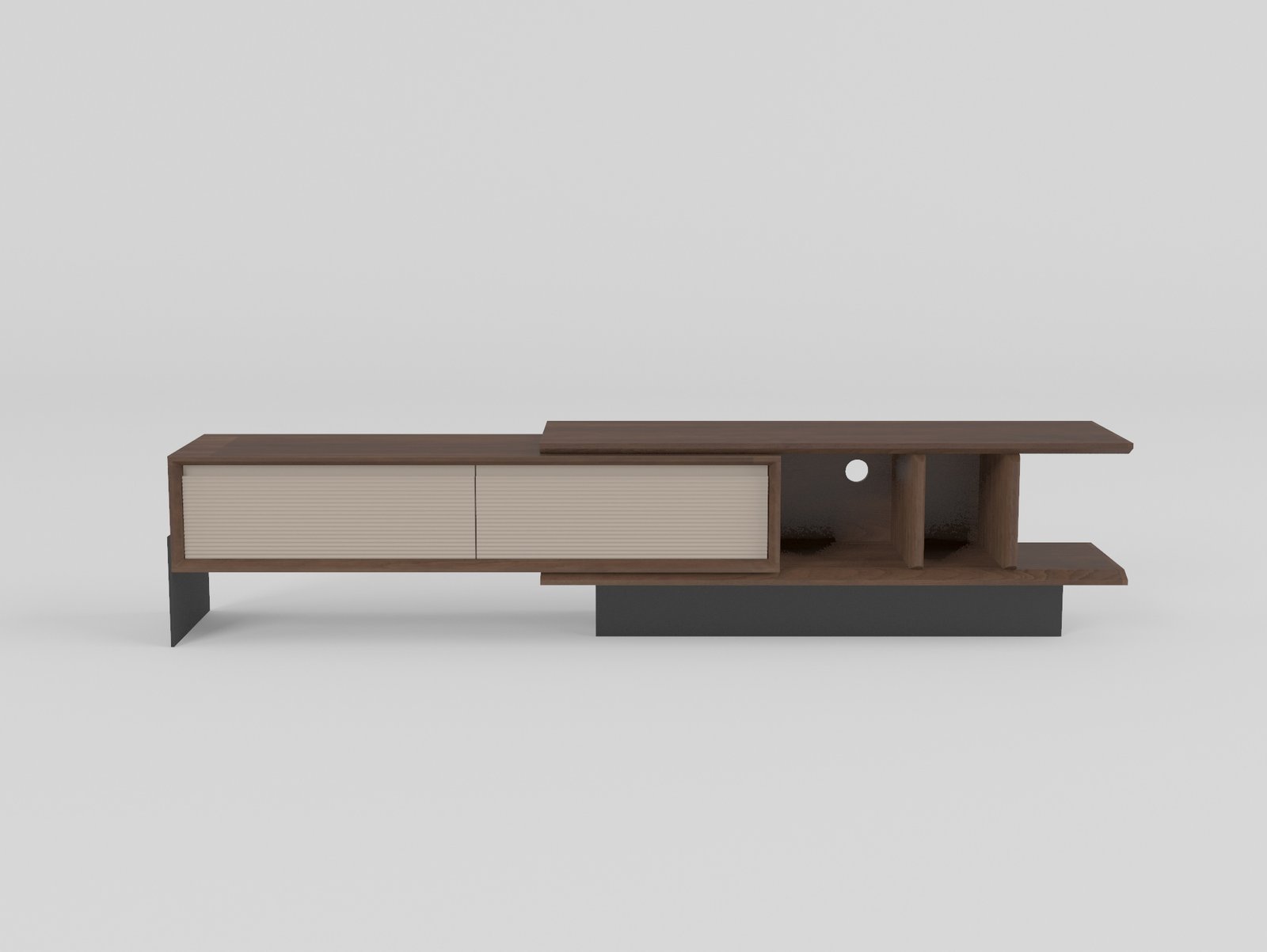 TV cabinet in lacquer finish, front view