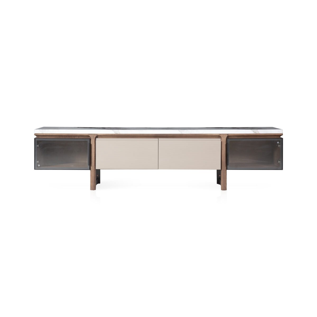 TV cabinet in agarwood ink finish, front view