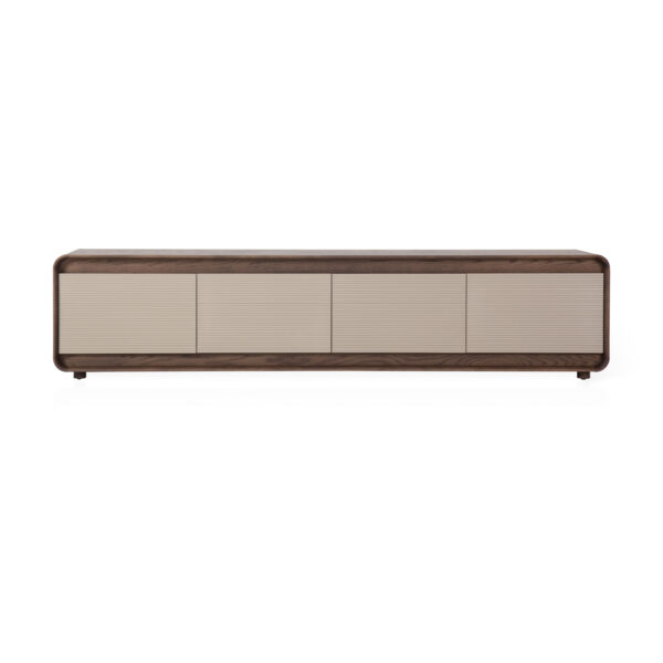 Wood Surface Cabinet Front View TV cabinet in wood surface finish, front view