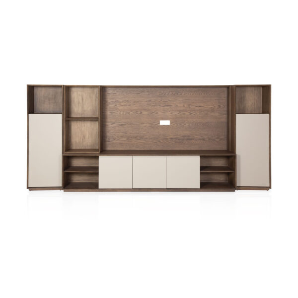 Combined TV cabinet set, full assembly view