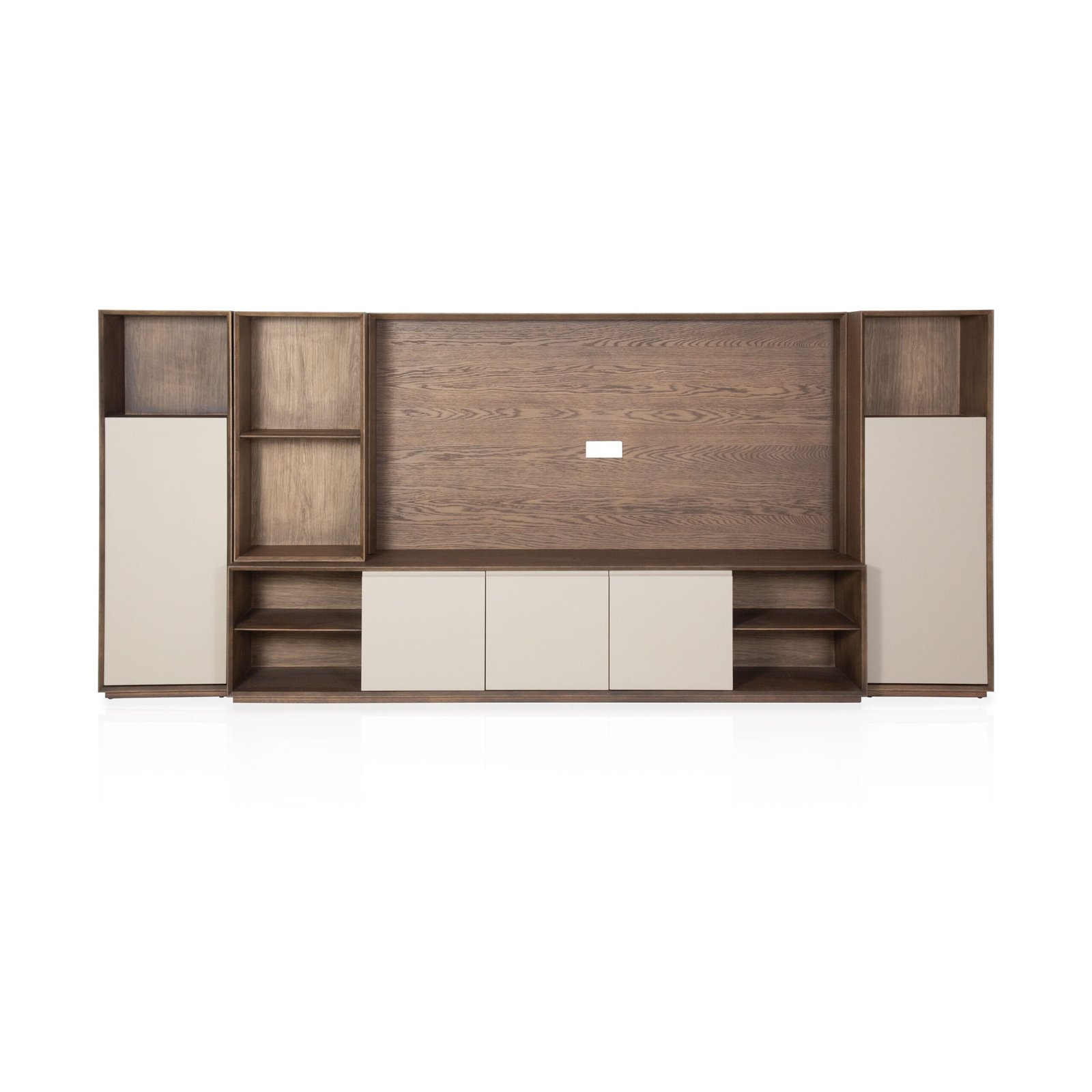 Combined TV cabinet set, full assembly view