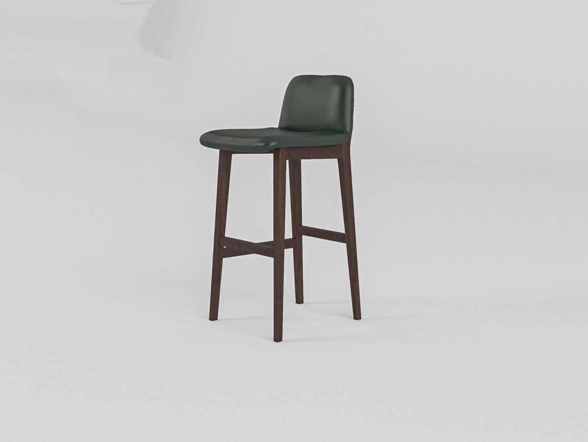 Bar chair in leather, front view