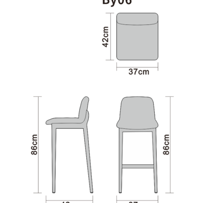 Bar chair line art on white background