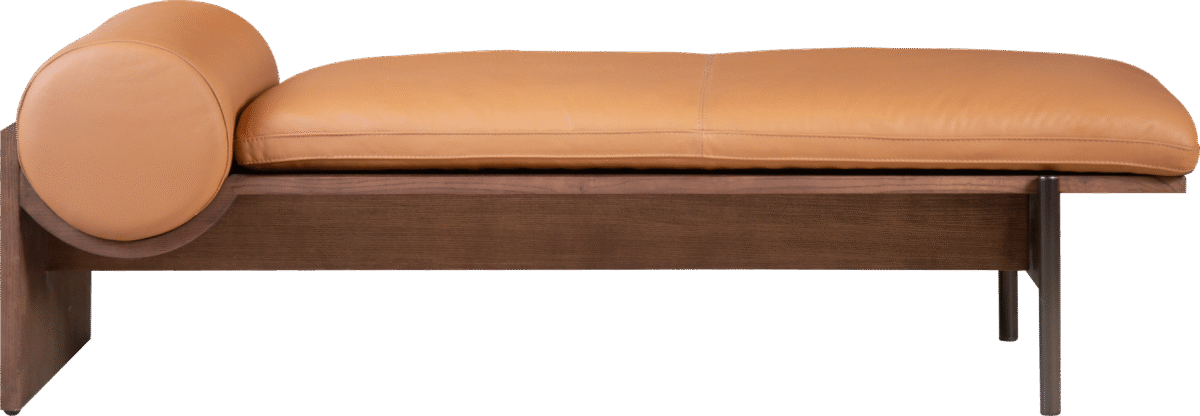 Lounge chair in genuine leather, studio render