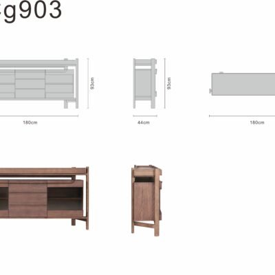 Sideboard line art on white background