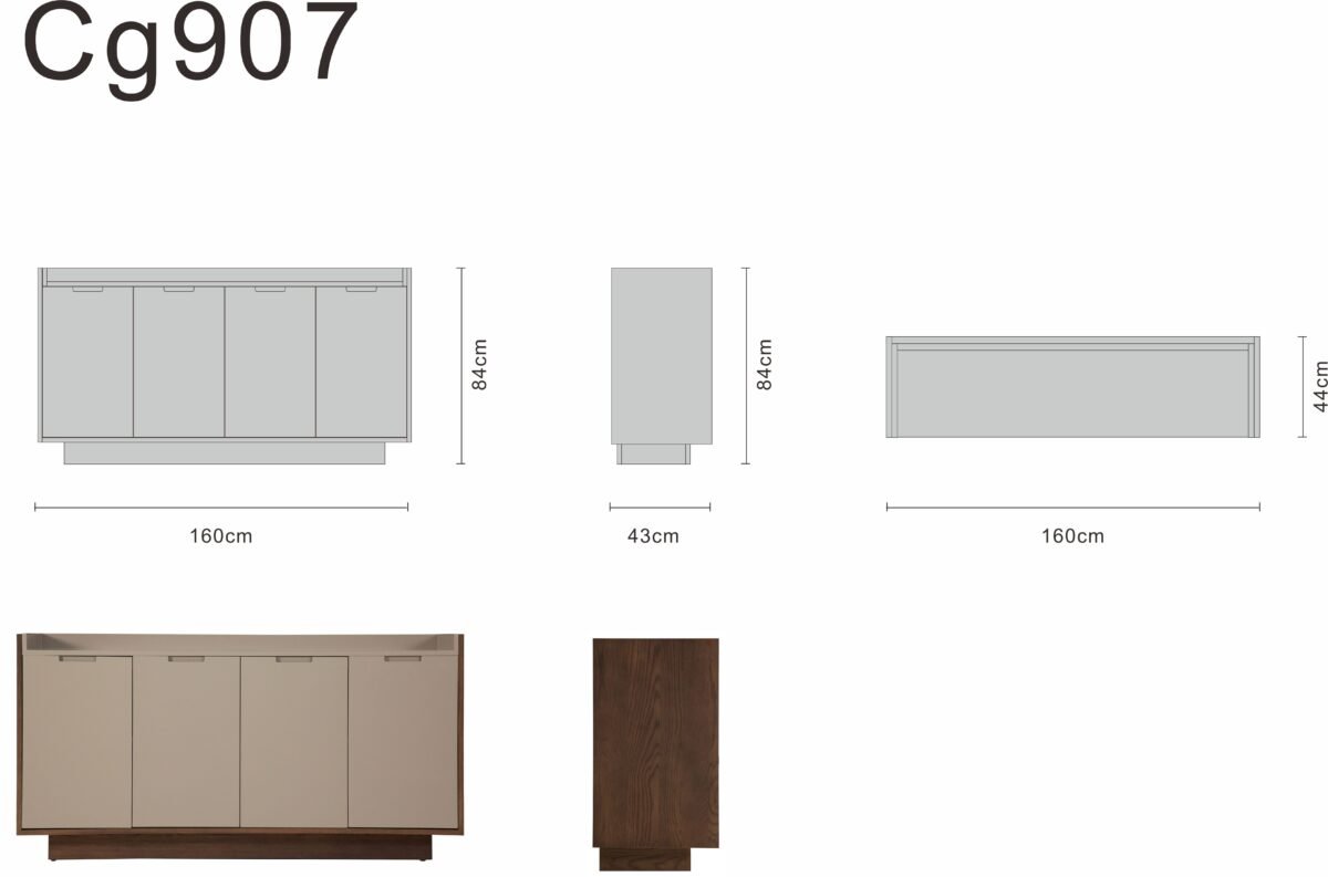 Sideboard line art on white background