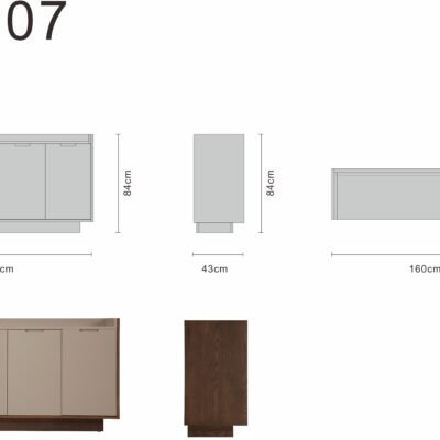 Sideboard line art on white background