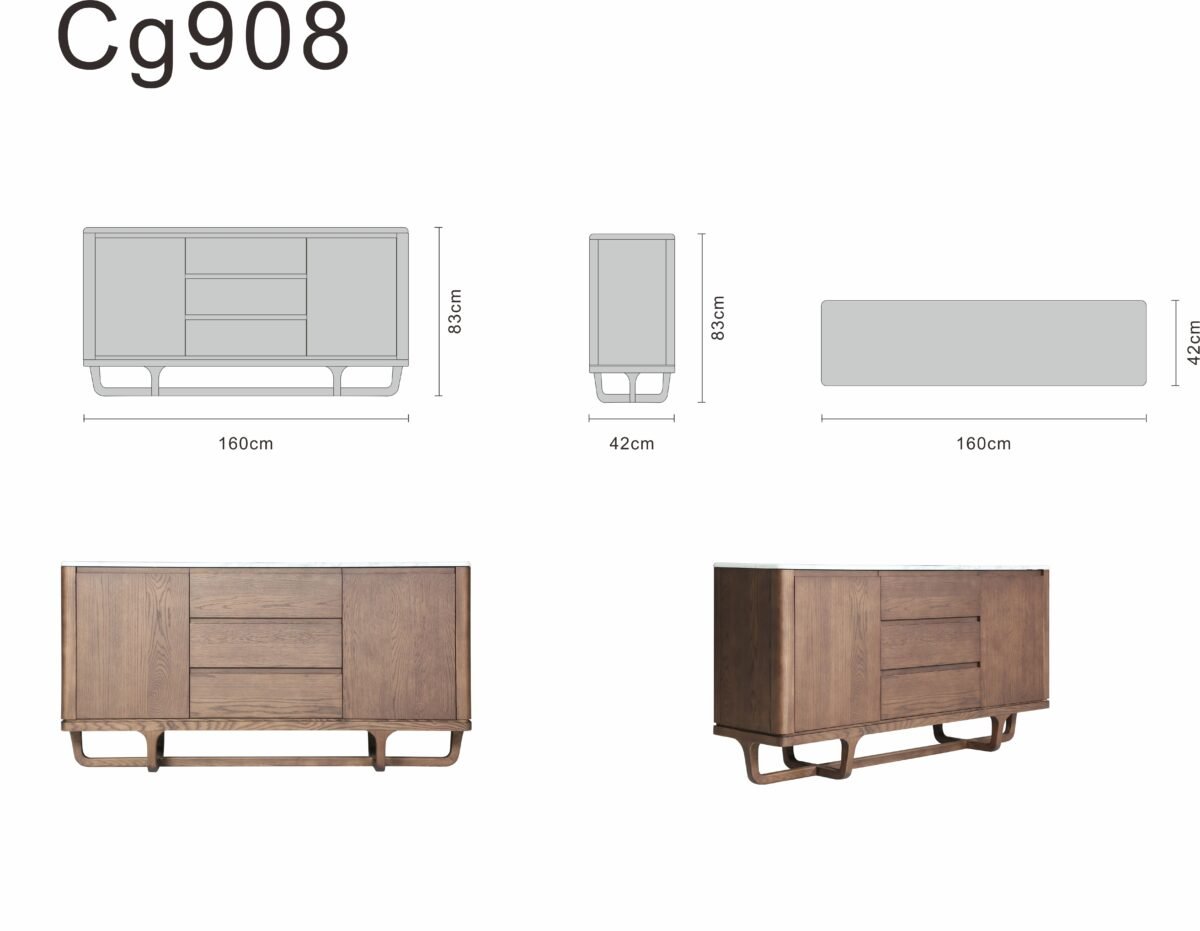 Sideboard line art on white background