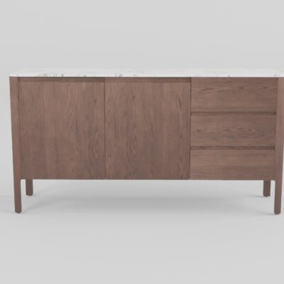 Sideboard in silver dusk grey, front view