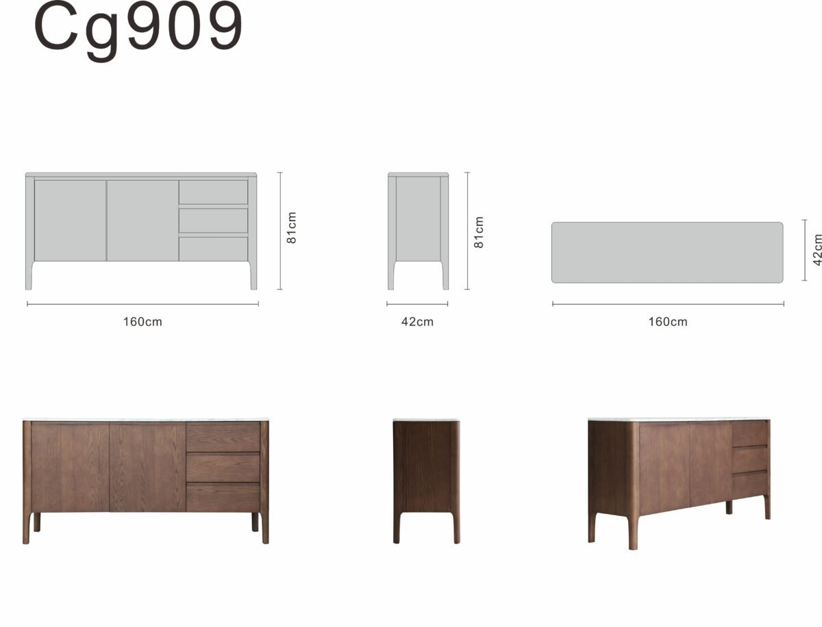 Sideboard line art on white background