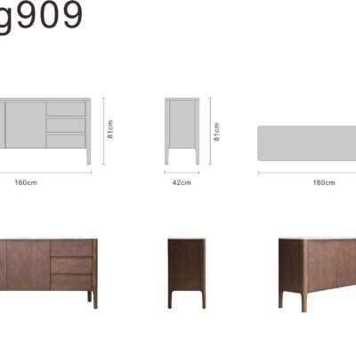 Sideboard line art on white background