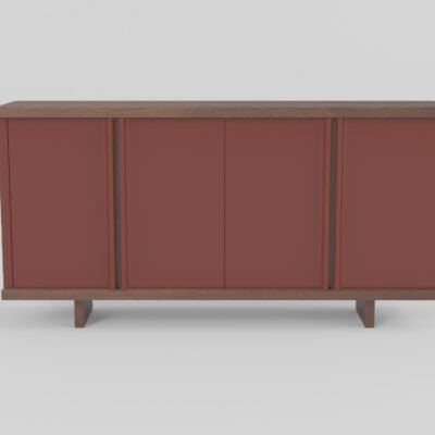 Tall ash wood sideboard, front view