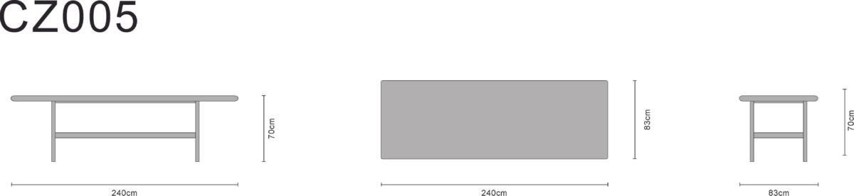 Large tea table detail diagram