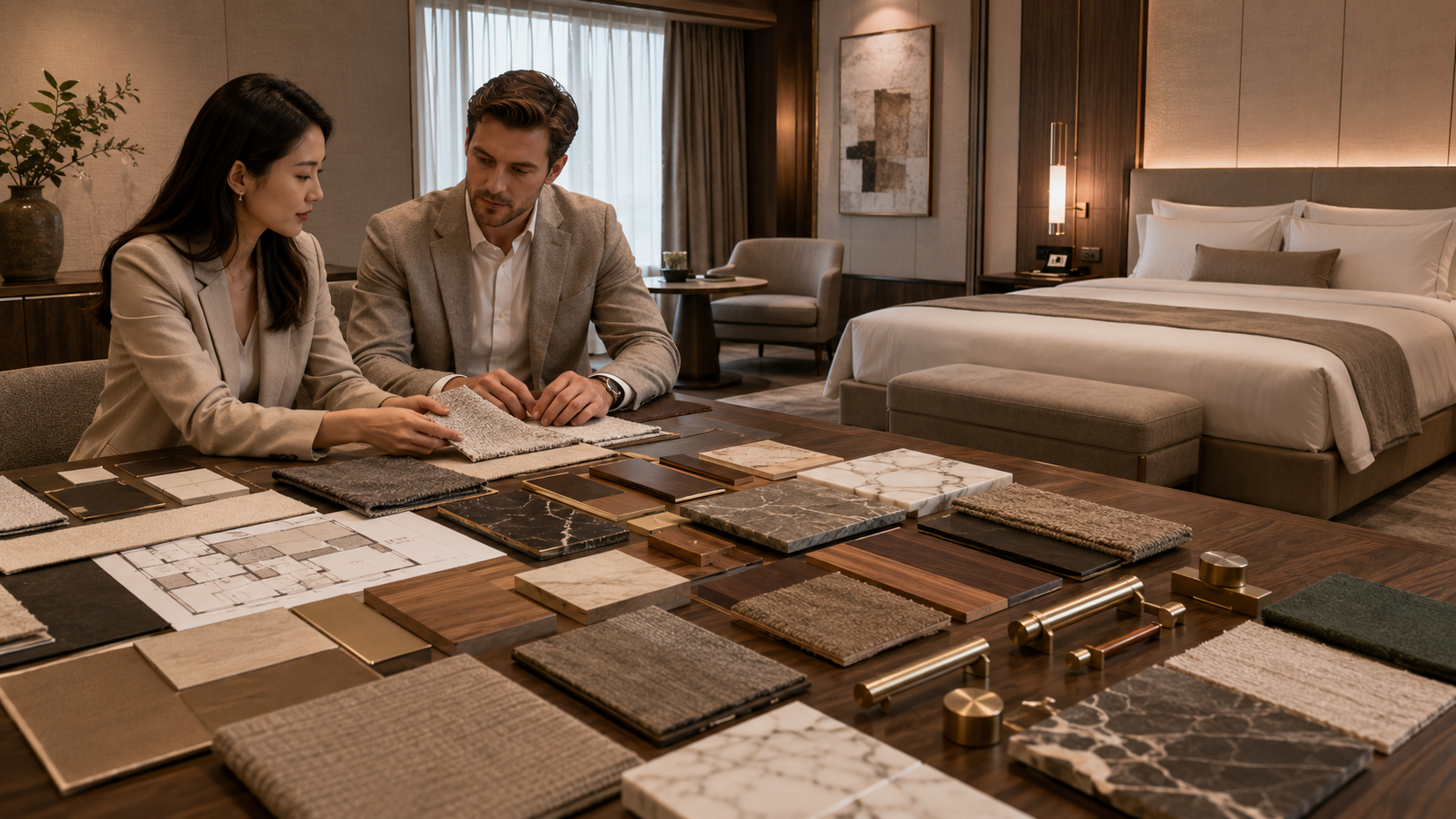 Hotel Furniture Design consultation in a luxury studio