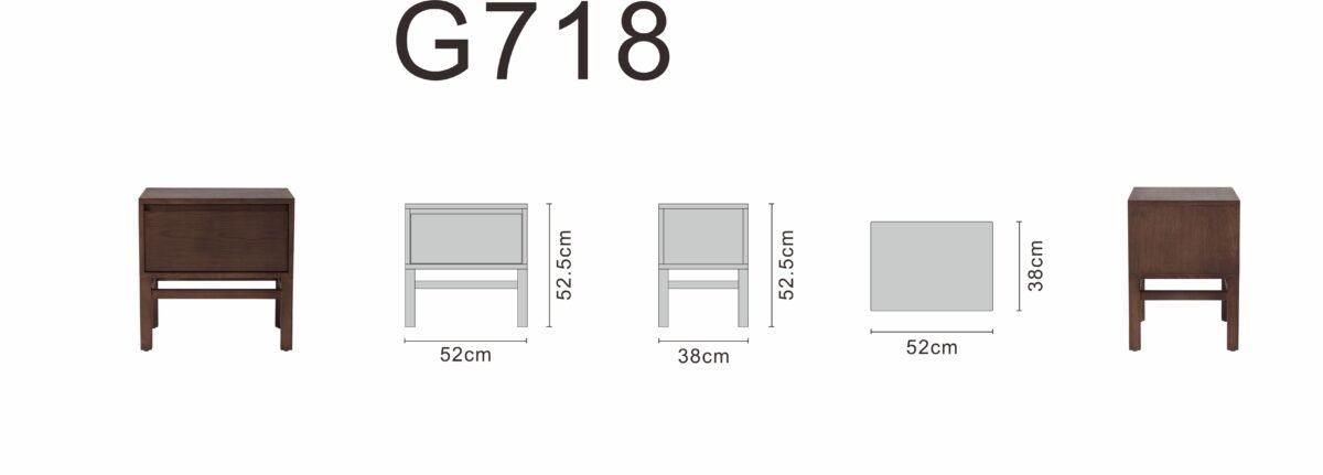 Bedside table line art on white background