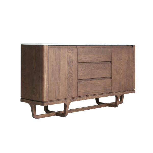 Sideboard in cloud marble finish, scene view two