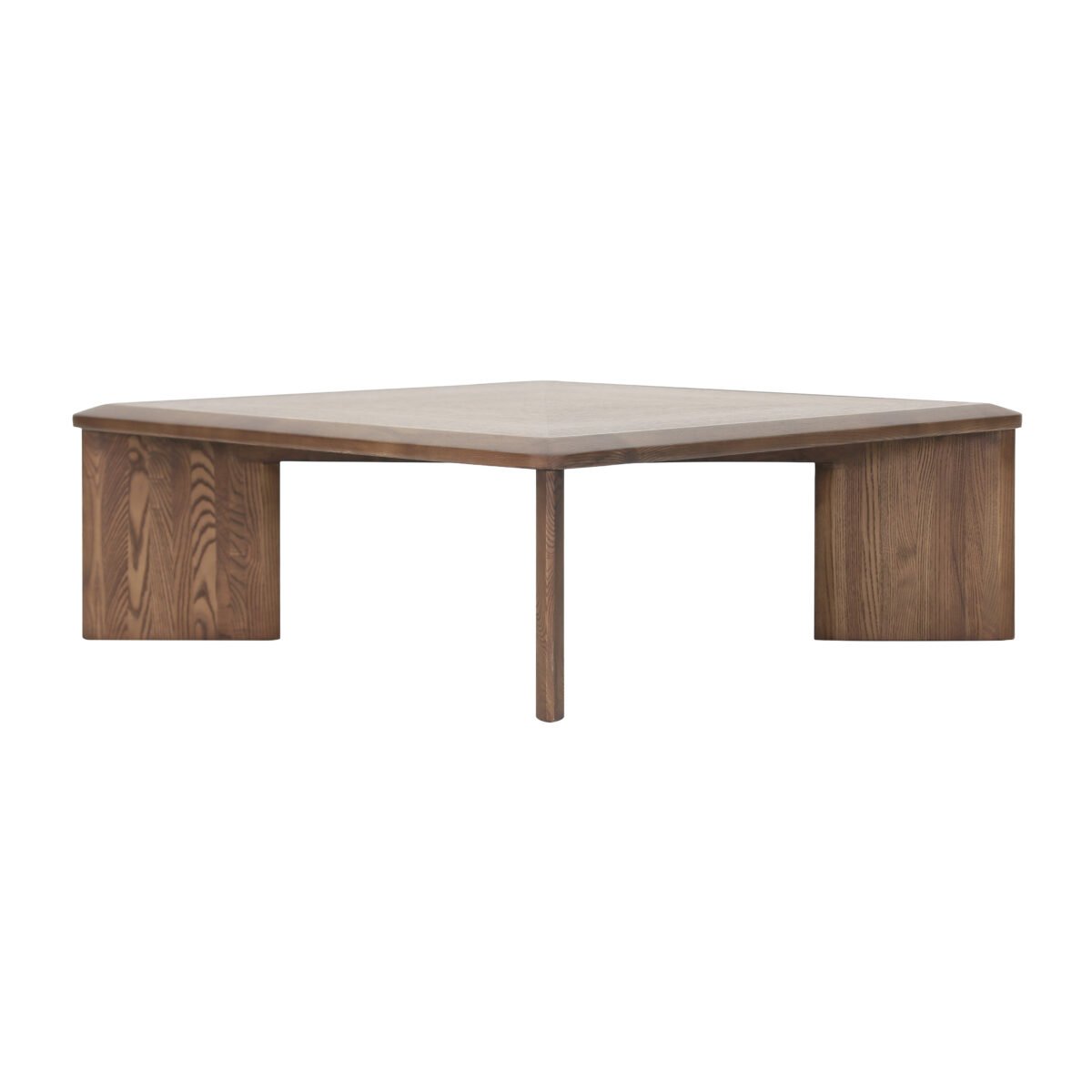 Coffee table in wood surface finish, scene view
