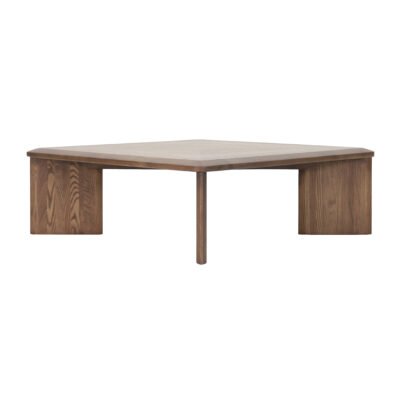 Coffee table in wood surface finish, scene view