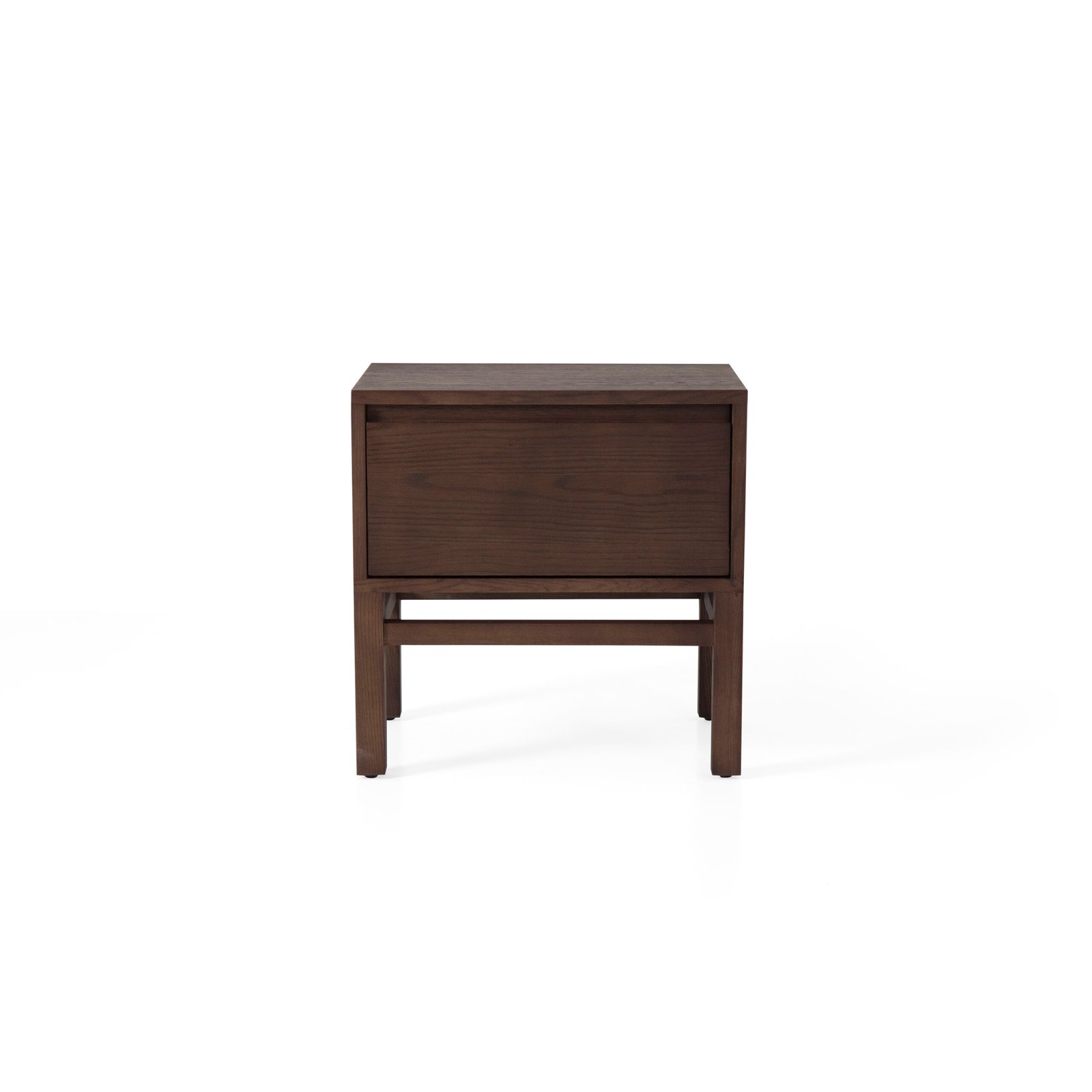 Bedside table in wood surface finish, scene view one