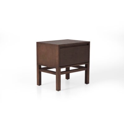 Bedside table in wood surface finish, scene view two