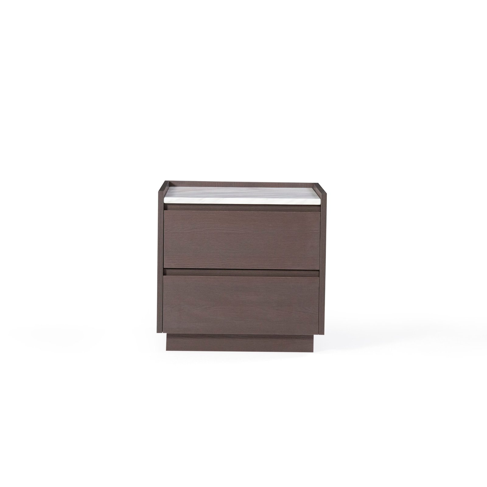 Bedside table in jazz white marble, scene view one