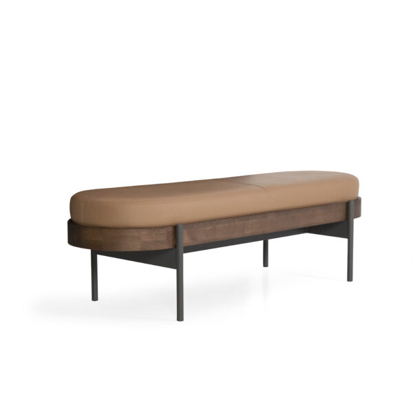 Bed bench in leather, scene view two