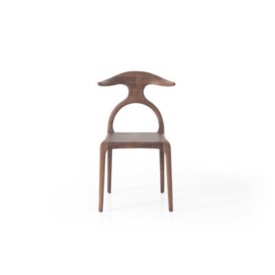 Dining chair in solid ash wood, scene view one