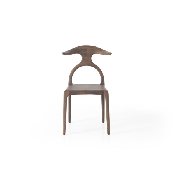 Dining chair in solid ash wood, scene view one