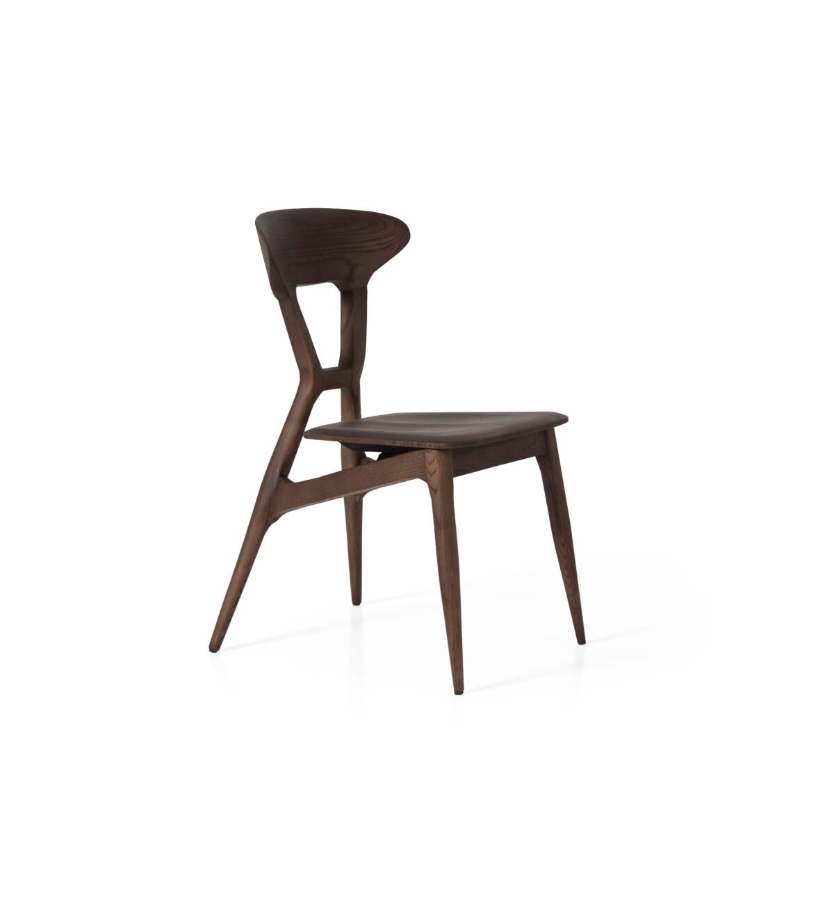 Compact dining chair in solid ash wood, scene view one