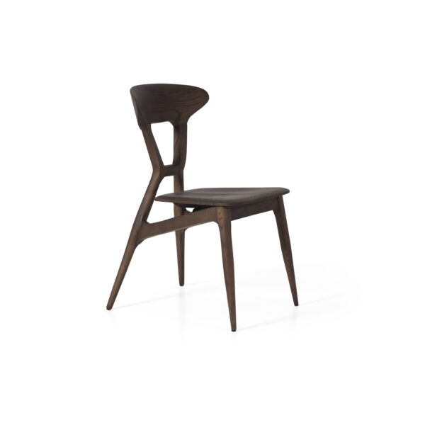 Compact dining chair in solid ash wood, scene view one